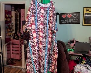 Colorful Patterned Midi Dress